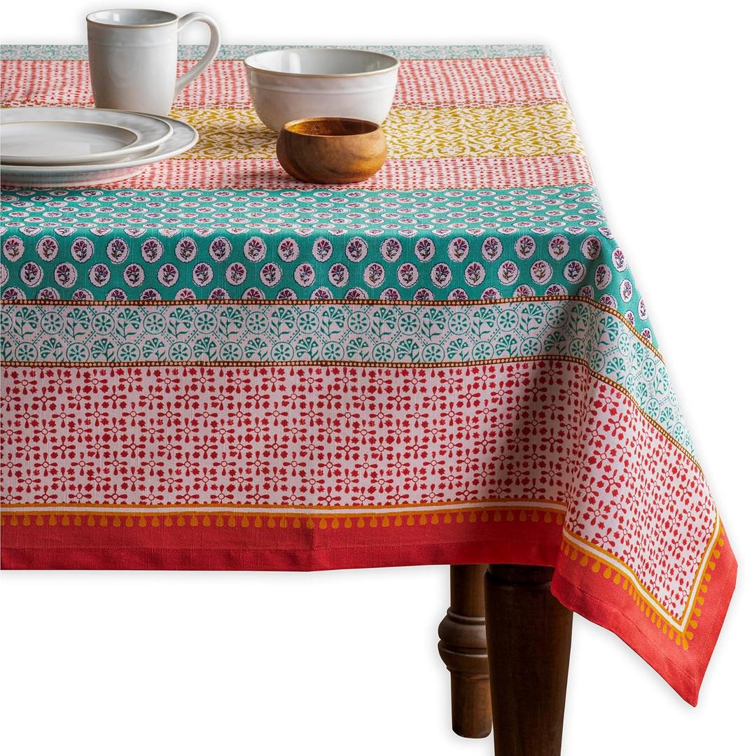 Maison d' Hermine Table Cloth Rectangle Table 100% Cotton 70 x 140 Inches Tablecloth Reusable Decorative for Dining Kitchen Room Farmhouse Home Gifts for Mothers Day Spring Summer - Provence