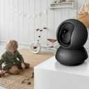 Tapo 2K Indoor Pan/Tilt Wired Security Camera - Works as a Baby Monitor & Pet Camera, Motion Detection, 2-Way Audio, Siren, Night Vision, Subscription-Free Local Storage or Optional Cloud, Black, C211