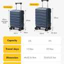 Lekesky 16 Inch Underseat Carry On Luggage Airline Approved, A-Blue
