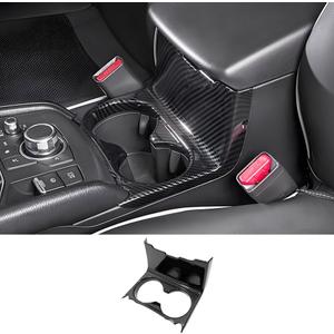Car Center Console Armrest Front Cup Holder Trim Panel for Mazda CX-5 CX5 2017 2018 2019 2020 2021 2022 2023 2024 2025 Auto Interior Accessories CupHolder Decor Cover Carbon Fiber Style Kit Accessory