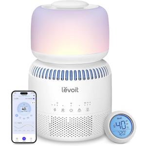LEVOIT Evaporative Humidifiers for Bedroom Baby, Dual Air and Water Filters, Separate Sensor, Blue Light Free for Nursery Nightlight, Auto Dry, Smart Control & Alexa, Auto Mode, 3.8L Tank for 36H