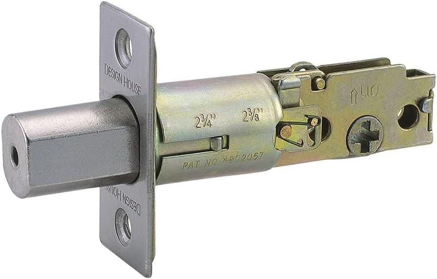 Design House 790758 2-Way Replacement Square Corner Deadbolt Latch Satin Nickel