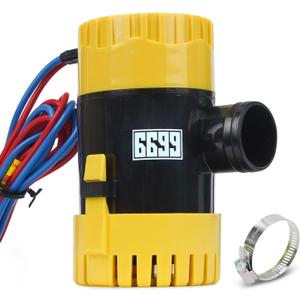 Submersible Boat Bilge Pump 12V DC with 3.3ft Power Cord 11000 GPH High Flow for Marine Yacht Kayak Canoe and Small Boats Efficient Water Removal System with Durable Design and Easy Installation