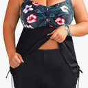 Aqua Eve Women Plus Size Tankini Swimsuit Two Piece Flowy Swimdress Bathing Suits with Shorts 28W