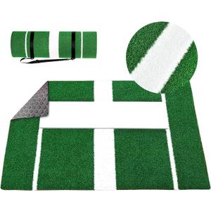 Softball Pitching Mat Antifade Antislip Turf Training Aid 2' X 3' Portable Baseball Training Mat with 5mm Foam Pitching Rubber Mound for Pitchers Indoor Outdoor Pitching Practice (Green)