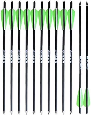 REEGOX Crossbow Bolts 16/18/20 inch Bio Crossbow Arrows with Moon Nocks and Removable Tips (Pack of 12)