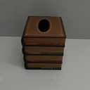 Hand-Made Retro Wooden Antique Book Tissue Box Cover Square Tissue Holder Dispenser Paper Cover Case Napkin Holder Home Decor for Bathroom Living Room Office car Kitchen (Coffce)