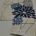 Blue and Gray Floral Pillow Covers 18x18 Set of 2 Outdoor Waterproof White Colored Decorative Throw Pillows Summer Pillowcase Polyester Cushion Case Decor for Couch Patio Funiture Garden Porch 01B18 (Dark Blue Grey)