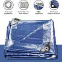 Tarps Waterproof 8x10 Feet, 2 Pack Heavy Duty Blue Tarp Cover 8 Mil Thick, Resistant Plastic Tarpaulin with Metal Grommets, Outdoor Tent Cover for Emergency Rain