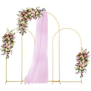 Metal Arch Backdrop Stand Set of 3 Gold (7.2FT+6FT+6FT) Wedding Arch Stand Balloon Arched Frame for Birthday Party Baby Shower Graduation Ceremony Decoration