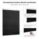 Changshade Cordless Cellular Shades,Blackout Honeycomb Shades for Windows,Pull Down Pleated Blinds,Easy to Install for Indoor Windows and French Doors,Black(Blackout),31" w x 48" h, Beige 