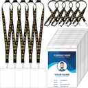 Kosiz 25 Set VIP Lanyards with 4 x 6 Inch Clear Badge Holder Credential Holders Breakaway Black VIP Badge Lanyard for Events Backstage Concert Gaming Ticket Party Office Supply