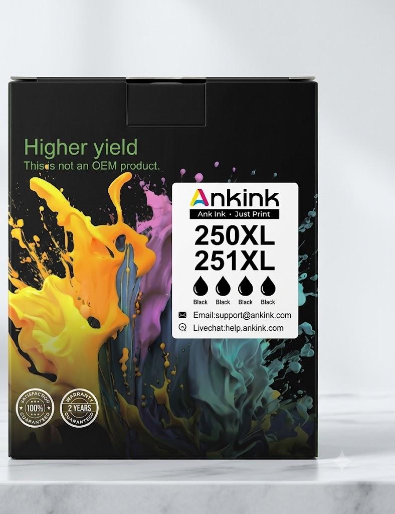 ANKINK 250XL 251XL Ink Cartridge Compatible Ink Cartridges. 