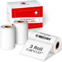 Phomemo 3 Roll 2.36"x 1.57" Thermal Sticker Label Paper 180 Labels/Roll Compatible with M220, M250, M260,M200, M221 Printer, Strong Permanent Adhesive, for Customer Mailer, Address, Business Letter (White)