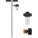 Deep Root Tree Watering Tool, Stainless Steel Tree Watering Spike with Fertilizer Bottle, Root Feeder with Brass Valve T-Handle, Irrigation System Watering Stake for Garden Orchard Shrub