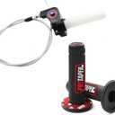 Linekong 7/8" 22mm Twist Throttle Grips Cable for CRF KLX TTR 110 125 150 200 250 cc Dirt Pit Bike, (Red)