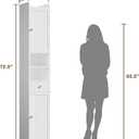 ChooChoo Bathroom Storage Cabinet with Adjustable Shelves, Tall Storage Cabinet with 2 Doors and 1 Drawer, Freestanding Cupboard for Small Spaces, White, 11.8 Inches Wide, 11.81"D x 11.81"W x 70.87"H