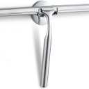 Shower Squeegee for Glass Doors, 12" Stainless Steel Squeegees for Shower Doors, Bathroom, Window and Car Glass, All-Purpose Cleaning Squeegee with Matching Hooks Holder, 1 Replacement Squeegee Blade (12-Inch, Silver)