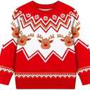 HONGTEYA Toddler Ugly Christmas Sweater Knit Christmas Sweater for Kids Boy Girl Winter Warm 2-3 Y