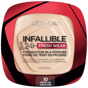 L'Oreal Paris Makeup Infallible Fresh Wear Foundation in a Powder, Up to 24H Wear, Waterproof, Porcelain, 0.31 oz. 