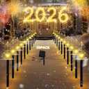 Outdoor Christmas Decorations, Solar Xmas Pathway Lights, Set of 20 Waterproof Landscape Christmas Lights, LED Lamp for Yard Lawn Patio Walkway Decor (Warm White-Tree)