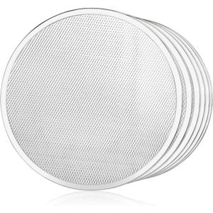 New Star Foodservice Restaurant-Grade Seamless Aluminum Pizza Baking Screen, 16 Inch, Pack of 6