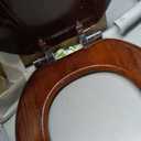 Angel Shield Toilet Seat Round Wood Slow Close(Dark Walnut)