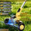 Electric Weed Wacker Eater Cordless Brush Cutter Battery Powered Weed Trimmer with Wheels 4 in 1 Brushless GrassTrimmer/Lawn Edge Compatible with Dewalt 20V Battery(Battery Not Included)