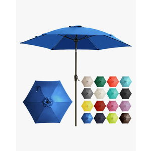 Ayge 7.5FT Large Outdoor Patio Umbrella Market Table Umbrella-UV Resistant, Easy Push Button Tilt and Crank, 6 Sturdy Fiberglass Ribs Heavy-Duty Pool Umbrella for Deck, Backyard,Garden