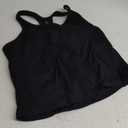 ATTRACO Women Ribbed Workout Crop Tops with Built in Bra Yoga Racerback Tank Top Tight Fit (6, Black)