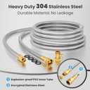 Giraffe Tools Garden Hose 25ft x 5/8", 304 Stainless Steel Metal Water Hose, No Kink Garden Water Hose with 9 Pattern Spray Nozzle, Flexible, Lightweight, Kink Free Hose for Yard, Outdoor