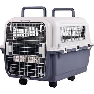 Elevon Plastic Kennels, Plastic Dog Crate, Airline Approved Pet Carrier for Dogs and Cats Longer Traveling, M