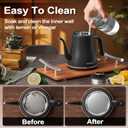 Stariver Gooseneck Electric Kettle, 0.8L Electric Tea Kettle Tea Pot, Pour Over Coffee Kettle with Stainless Steel Inner Lid & Bottom, Water Boiler with Auto Shut Off and Boil Dry Protection, Black