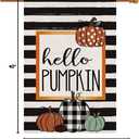 Fall House Flag Hello Pumpkin Sign 28x40 Inch Double Sided Autumn Farmhouse Seasonal Yard Outdoor Thanksgiving Decor DF082-28
