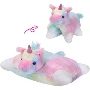 Glow Guards 16" Rainbow Unicorn Stuffed Animal Cute Soft Lovely Colorful Plush Toy Pillow Bedtime Sofa Decors Birthday Christmas Children's Day Gifts for Toddlers Kids