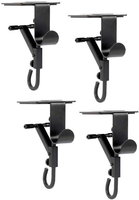 Fireplace Stocking and Garland Hanger for Door Frame, 2 in 1 Black Adjustable Heavy Duty Holder Fits Mantles, Mantel Hangers Ideal for Christmas Decor Paeose Garland (Black, 4PCS)