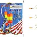 OROOTL Pompano Fishing Rigs, 6pcs Pompano Rigs for Surf Fishing Pre-Rigged Pompano Float Rigs with Circle Hooks Saltwater Fishing Rigs Surf Fishing Gear (Orange/Yellow-6pcs)