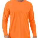 EKLENTSON Mens Athletic Shirts Lightweight Sun Protection UPF 80+ Dry Fit T-Shirts Swim Rash Guard Shirt Orange XL