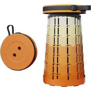 Ultra-Lightweight Collapsible Stool - Portable Folding Seat for Camping, Hiking, Travel & Outdoor Activities (Gradient Orange)