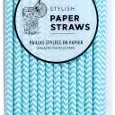 Jacent Stylish Biodegradable Paper Straws, 24 Count per Package 2-Pack Blue