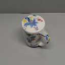 AmorArc Porcelain Tea Mug with Infuser and Lids, 18 Oz Coffee Cup Strainer with Bag Holder for Loose Leaf Tea, Steeping Coffee Mug for House-warming Wedding Birthday Gift (Iris)