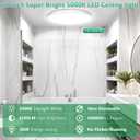 Brightever 19 Inch Large Flush Mount Ceiling Light Fixtures, 4200LM 360W Equivalent, 5000K Daylight White, 0.67 Inch Ultra Thin Surface Mount LED Ceiling Lights for Living Room, Non-Dimmable, 1 Pack