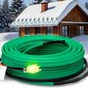 HEATIT Self Regulating Heating Cable Roof Deicing and Pipe freeze Protection Pipe Heat Cable for Metal And Plastic Pipes ETL Certified 120V 90FT