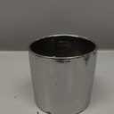 WGVI Silver Ceramic Cylinder Vase Width 5.5" Height 5", Flower Arrangements, Candle Holder, Terrarium Planter Pot, Storage Container Organizer, Pen Brush Holder, Smooth Silver Tabletop Decor, 1 Pc