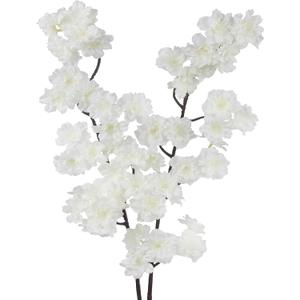 2 Pcs Artificial Cherry Blossom Flowers Branches 41" Faux Cherry Blossom Long Stem White Silk Cherry Blossom Tree Tall Fake Flower Arrangement for Home Wedding Centerpieces Spring Indoor Decor