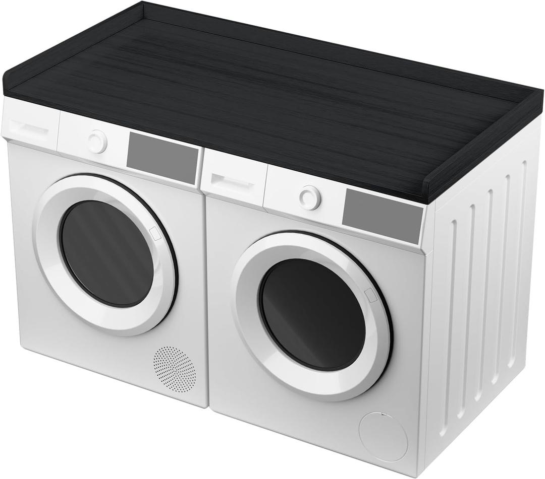 Uniflasy Washer and Dryer Countertop Black 54" x 27.5" Laundry Topper for Washer and Dryer with Edge, Washer Dryer Topper & Cover Guard Organization Compatible with GE, LG, Samsung