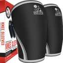 Nordic Lifting 7mm Knee Sleeves for Weightlifting & Gym (1 Pair) - Neoprene Compression Support for Squats, Powerlifting & Cross Training - USPA Approved - For Men & Women - XL (Black)