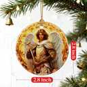 2 x Archangel Michael Ornament | Christmas Ornaments, Christmas Tree Decorations, Holiday Hanging Decor, Warrior Angel Decor | Religious Gifts, Christian Gifts | Faithful Gift, Spiritual Guardian Gift