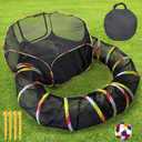 Outdoor Cat Enclosure, Portable Cat Tents for Outside with Storage Bag, Outside Cat Playpen Pet Enclosure with Toy Ball, Cat Tunnel Outdoor Playground for Cats & Small Animals (2-in-1 cat enclosures set)
