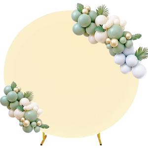 6.6FT Round Spandex Fitted Wedding Arch Cover for Circle Arch Stand, Thick Spandex Fabric Adjustable Round Arch Backdrop Cover for Wedding Birthday Party Baby Bridal Shower DecorBeige